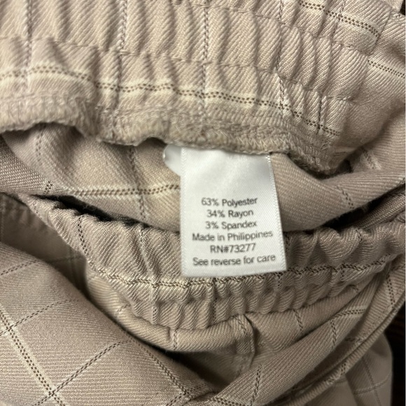 Nine West Tan and Cream Workwear Joggers High Waist Pants Size XL - Picture 7 of 7